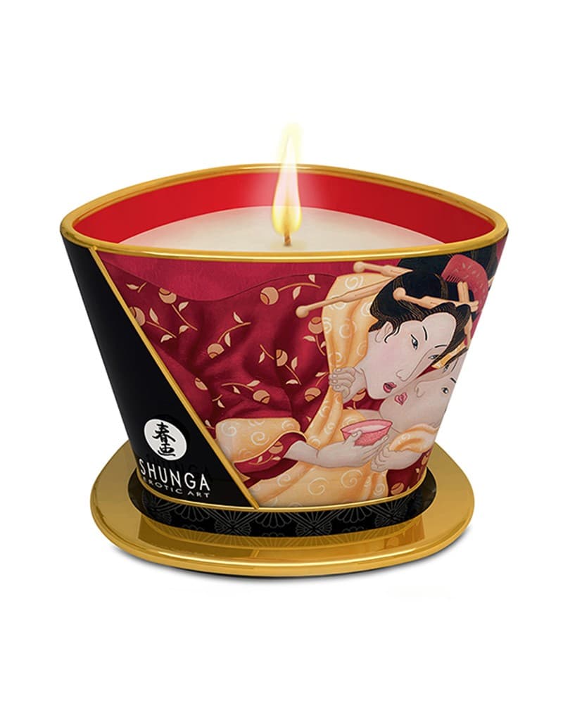 Shunga - Massagekaars - Sparkling Strawberry Wine - 170 ml 1