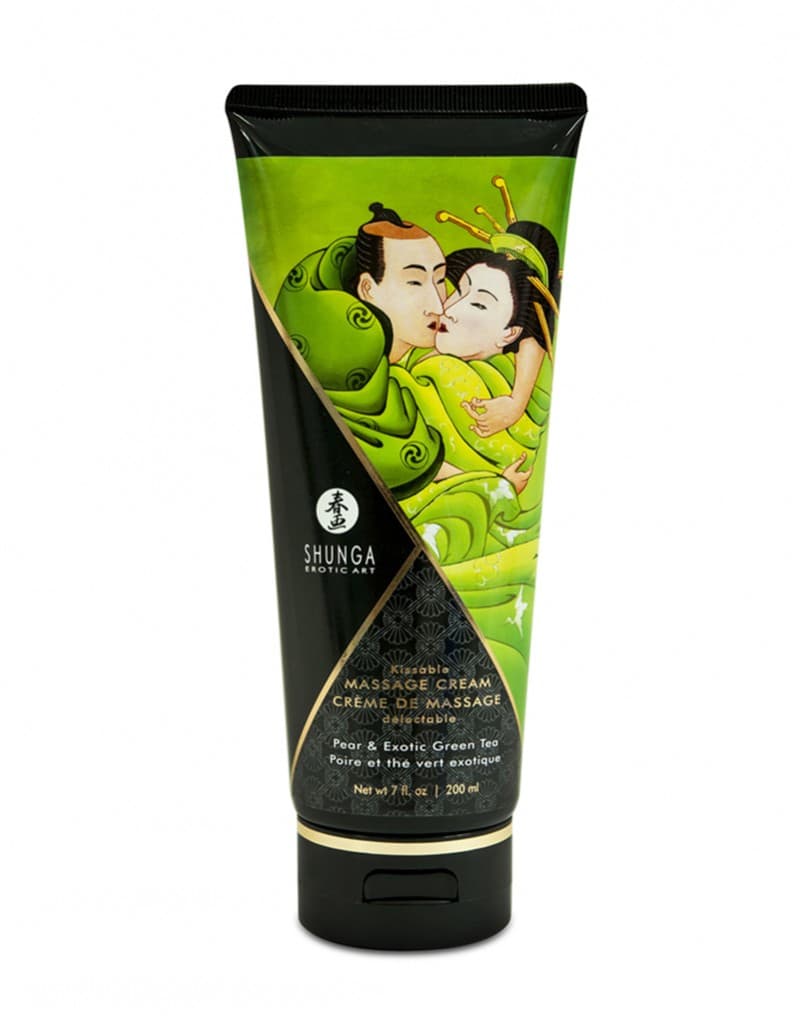 Shunga - Eetbare Massage Crème - Pear & Exotic Green Tea - 200 ml 1