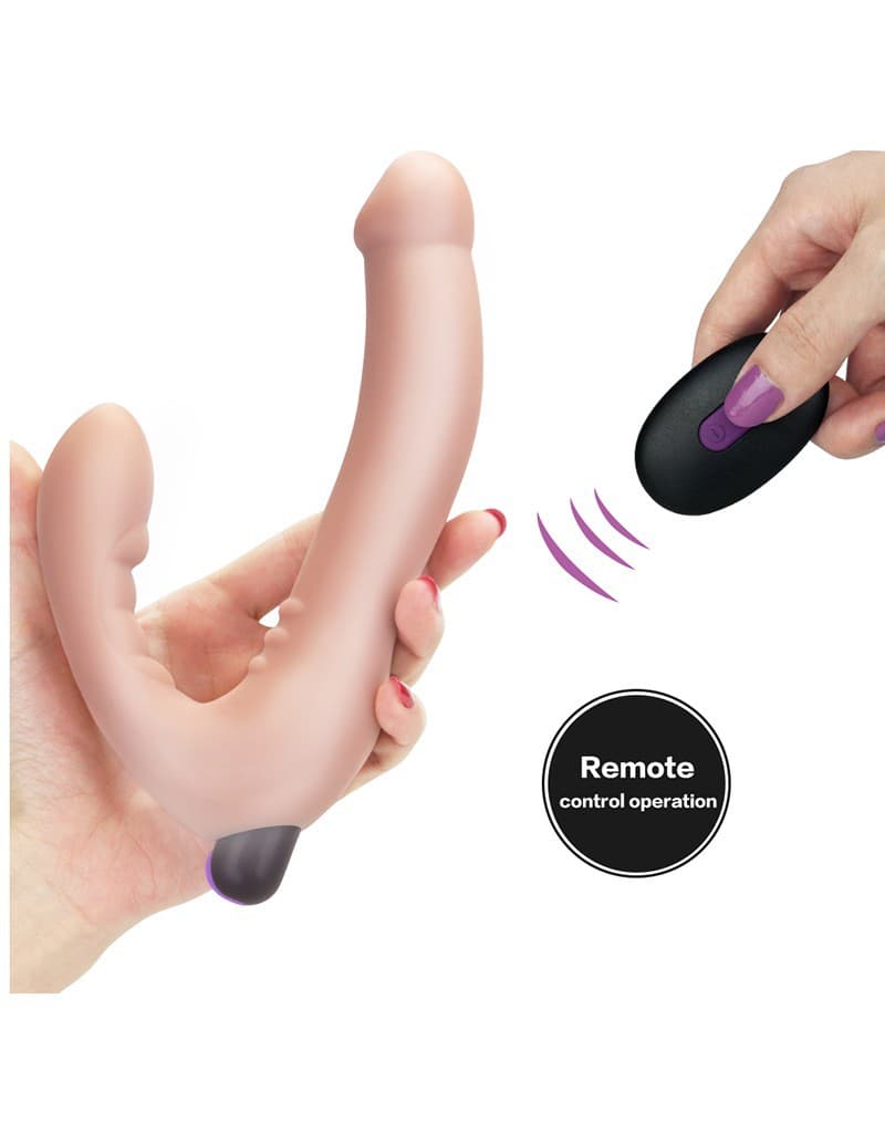 LoveToy - iJoy - Vibrerende Dubbele Dildo met afstandbediening - Nude 2