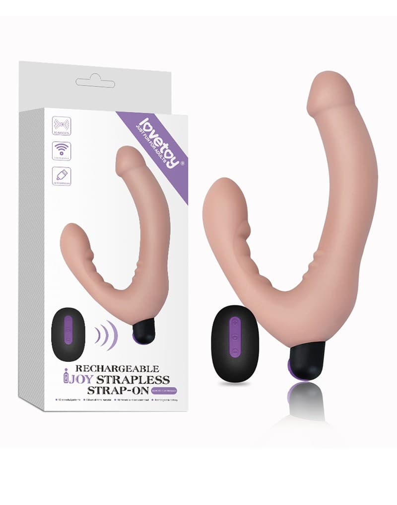 LoveToy - iJoy - Vibrerende Dubbele Dildo met afstandbediening - Nude 1