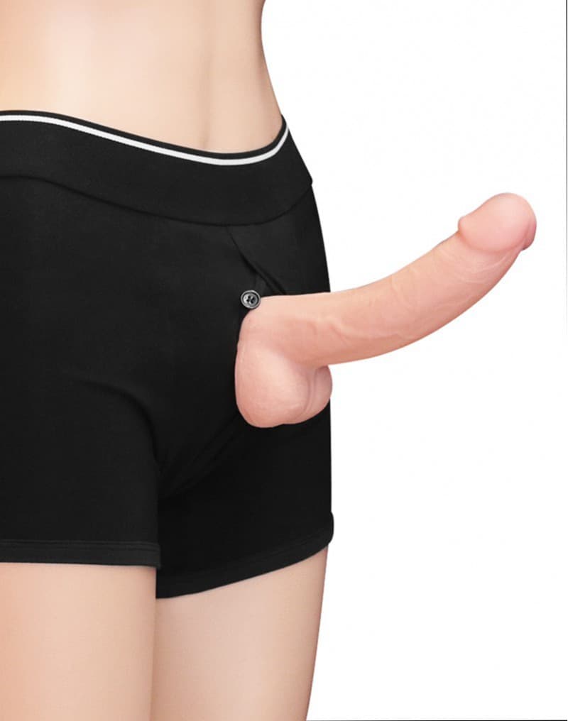 LoveToy - Unisex Strap-On Shorts Size S - Zwart 3