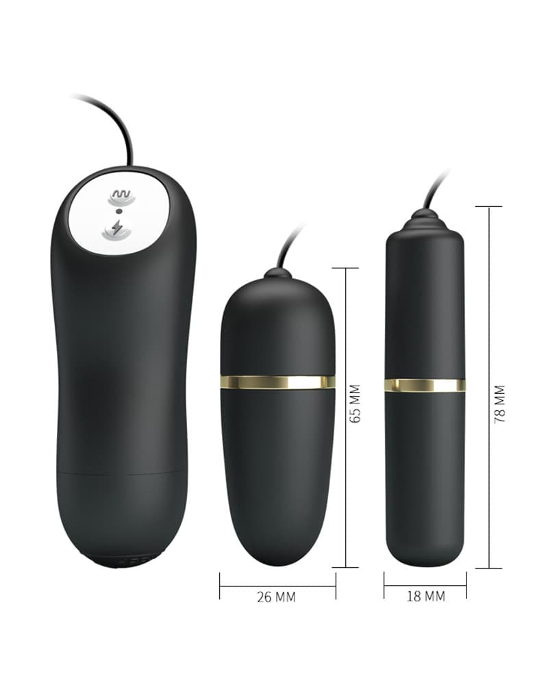 Pretty Love - Electrische Stimulatie Bullets Set - Zwart 4