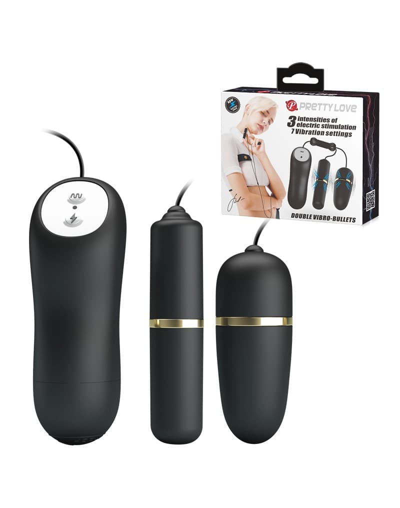 Pretty Love - Electrische Stimulatie Bullets Set - Zwart 7