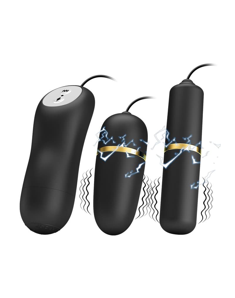 Pretty Love - Electrische Stimulatie Bullets Set - Zwart 10