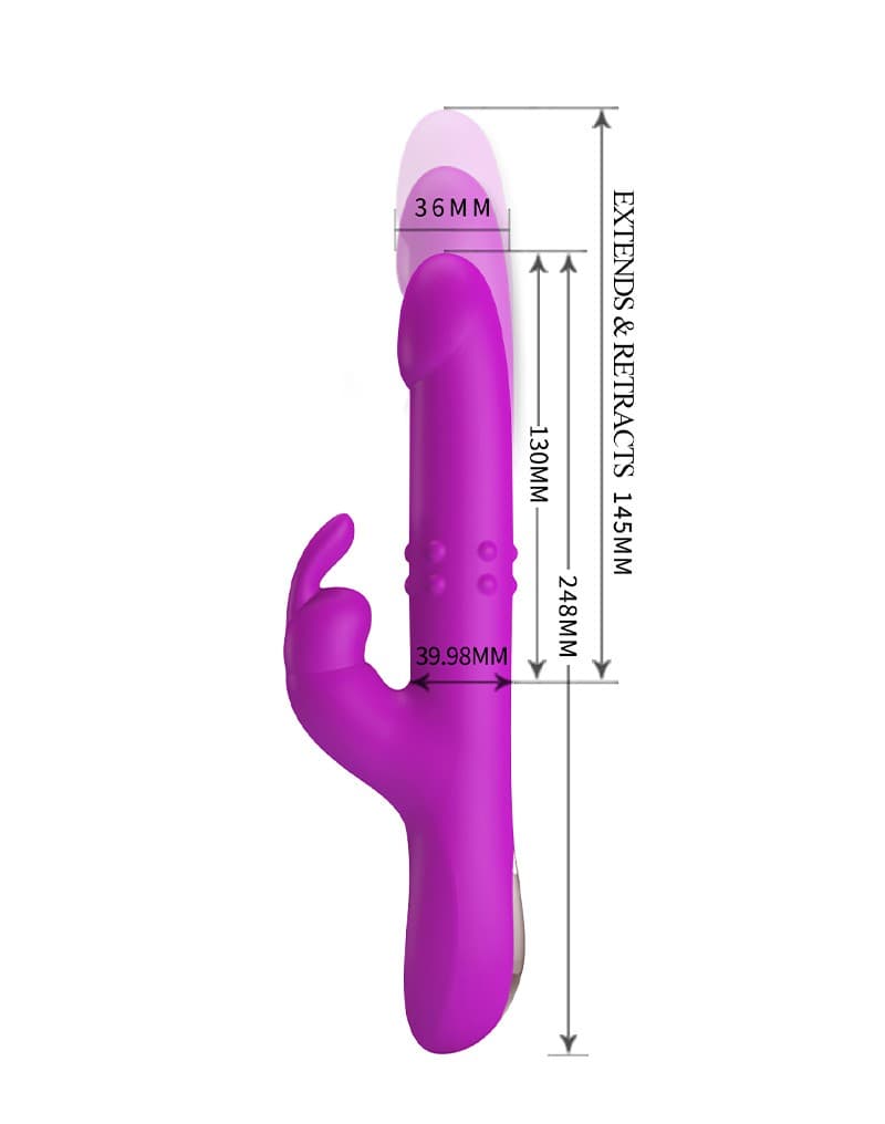 Pretty Love - Reese - Thrusting Rabbit Vibrator - Roze 4