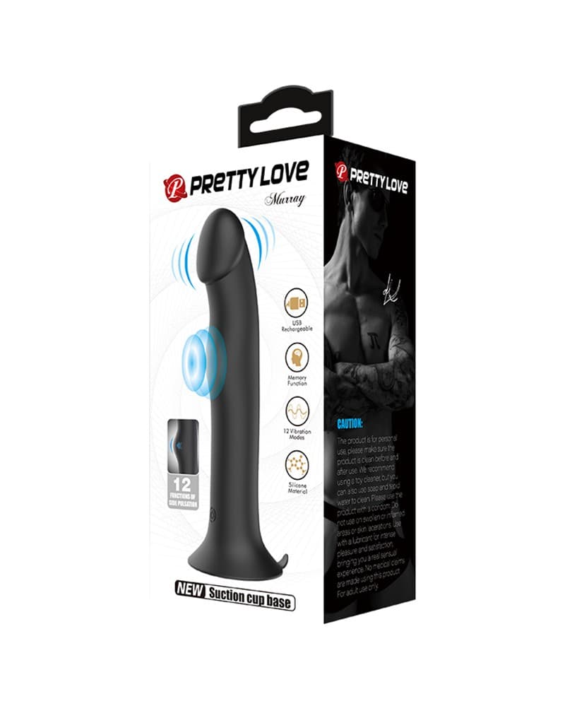 Pretty Love - Murray - Vibrerende Dildo 19 cm - Zwart 2