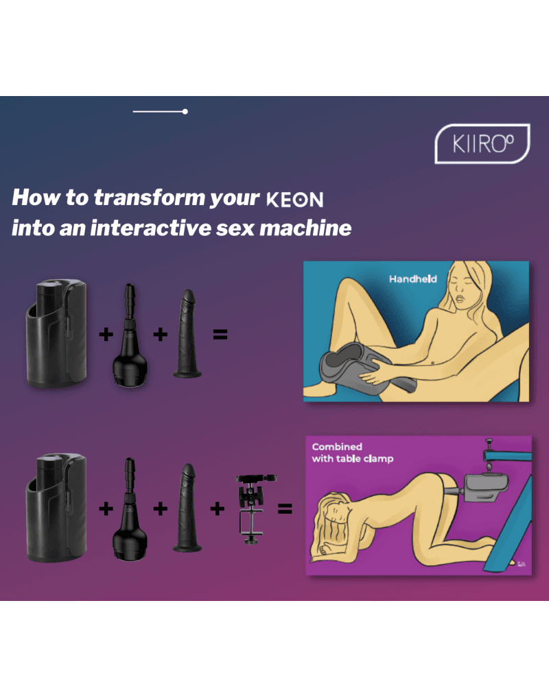 KIIROO - Dildo met vacuümvergrendelingssysteem voor KEON Masturbator - Zwart 4