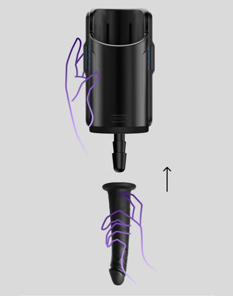 KIIROO - Dildo met vacuümvergrendelingssysteem voor KEON Masturbator - Zwart 7