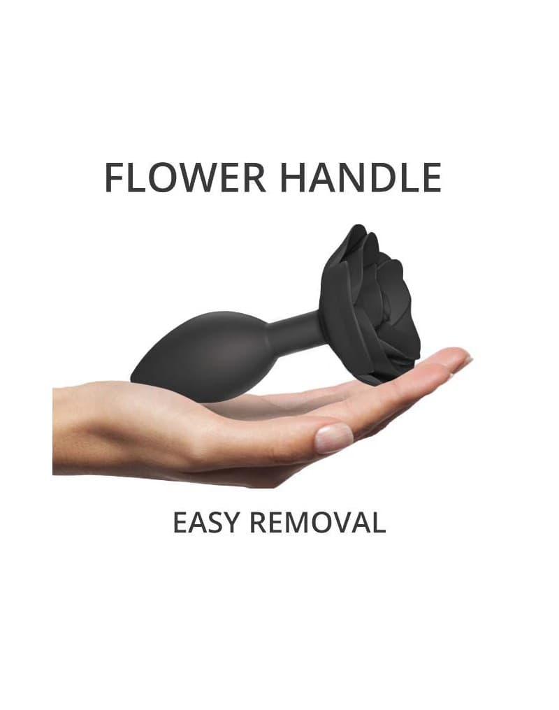 Love to Love - Open Roses Maat L - Butt Plug - Zwart 5