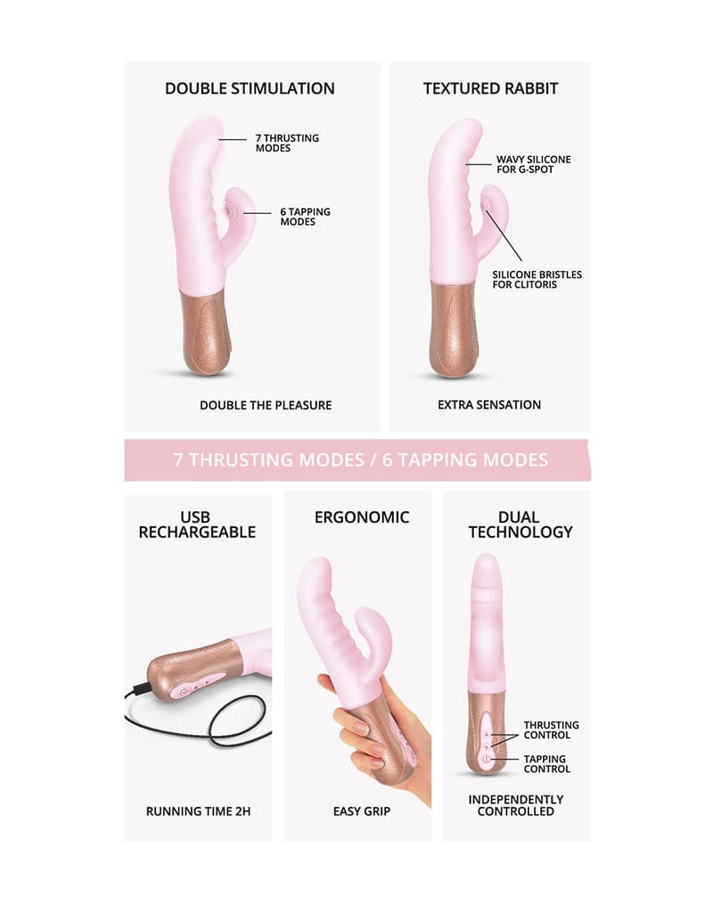 Love to Love - Sassy Bunny - Rabbit Vibrator - Lichtroze 7